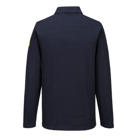 Polo manches longues antistatique ESD coton Marine – Portwest AS23