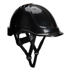 Casque de chantier ABS non ventilé avec harnais textile Noir – Portwest PS54