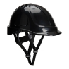 Casque de chantier ABS non ventilé avec harnais textile Noir – Portwest PS54