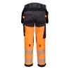 Pantalon stretch haute visibilité classe 1 avec poches flottantes démontables Orange/gris métal long – Portwest EV442OMT