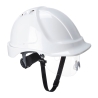 Casque de chantier ventilé avec visière rétractable Blanc – Portwest PW55