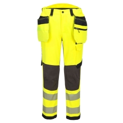 Pantalon stretch haute visibilité classe 2 poches flottantes EV4 Jaune/noir coupe longue – Portwest EV448