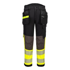 Pantalon stretch haute visibilité classe 1 avec poches flottantes démontables Jaune/noir – Portwest EV442