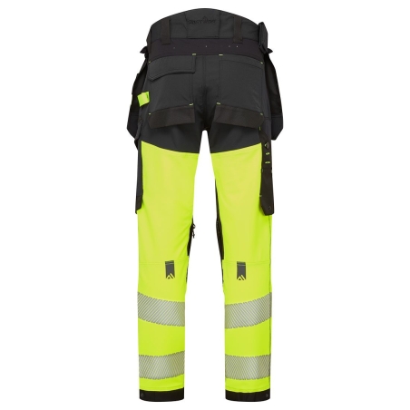 Pantalon stretch haute visibilité classe 1 avec poches flottantes démontables Jaune/noir – Portwest EV442
