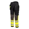 Pantalon stretch haute visibilité classe 1 avec poches flottantes démontables Jaune/noir – Portwest EV442