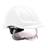 Casque de chantier ventilé avec visière rétractable Blanc – Portwest PW55