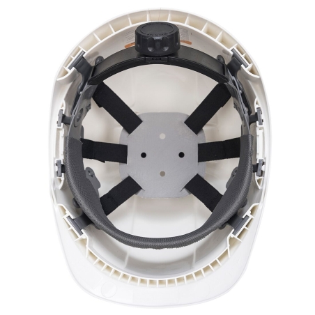 Casque de chantier ABS non ventilé avec harnais textile Blanc – Portwest PS54