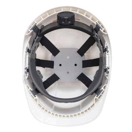 Casque de chantier ABS non ventilé avec harnais textile Blanc – Portwest PS54