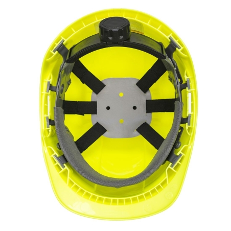 Casque de chantier ABS non ventilé avec harnais textile Jaune – Portwest PS54