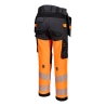 Pantalon stretch haute visibilité classe 1 avec poches flottantes démontables Orange/gris métal long – Portwest EV442OMR
