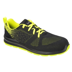 Basket de sécurité textile S1P résistante légère et respirante Noir/vert – Portwest FT25