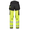 Pantalon stretch haute visibilité classe 1 avec poches flottantes démontables Jaune/noir coupe courte – Portwest EV442
