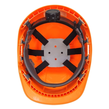 Casque de chantier ABS non ventilé avec harnais textile Orange – Portwest PS54
