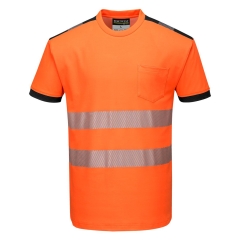T-shirt haute visibilité bandes segmentées classe 2 Orange/noir – Portwest T181