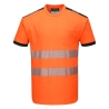 T-shirt haute visibilité bandes segmentées classe 2 Orange/noir – Portwest T181