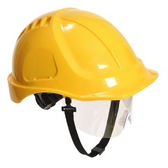 Casque de chantier à visière rétractable Endurance Plus Jaune – Portwest PW54