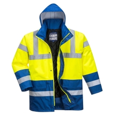 Parka haute visibilité bicolore imperméable classe 3 Jaune/royal – Portwest S466