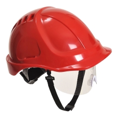 Casque de chantier à visière rétractable Endurance Plus Rouge – Portwest PW54