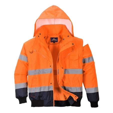 Blouson bomber haute visibilité 3-en-1 bicolore classe 3 Orange/marine – Portwest C465