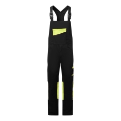 Cotte à bretelles stretch multipoches avec genouillères Noir/jaune – Portwest CD850