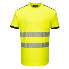 T-shirt haute visibilité bandes segmentées classe 2 Jaune/noir – Portwest T181