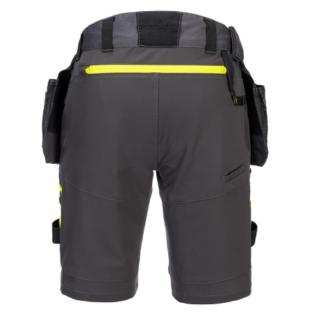 Bermuda de travail holster poches amovibles stretch 4X Gris métal – Portwest DX444