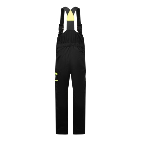 Cotte à bretelles stretch multipoches avec genouillères Noir/jaune – Portwest CD850