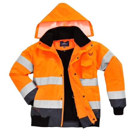 Blouson bomber haute visibilité 3-en-1 bicolore classe 3 Orange/marine – Portwest C465