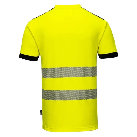 T-shirt haute visibilité bandes segmentées classe 2 Jaune/noir – Portwest T181