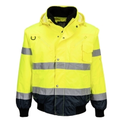 Blouson bomber haute visibilité 3-en-1 bicolore classe 3 Jaune/marine – Portwest C465