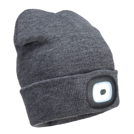 Bonnet acrylique avec éclairage LED rechargeable USB Gris – Portwest B029