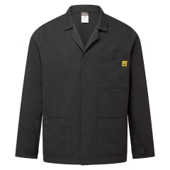Veste de laboratoire antistatique ESD boutons pressions Noir – Portwest AS18