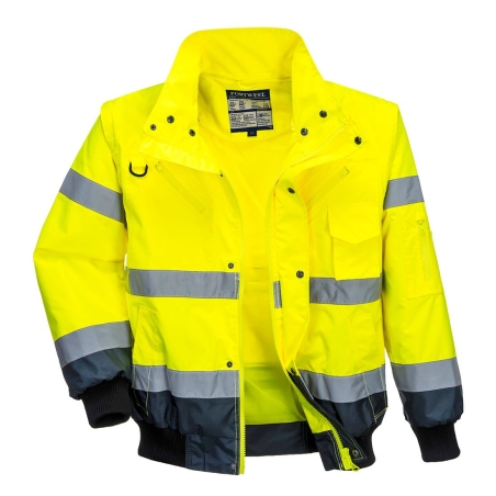 Blouson bomber haute visibilité 3-en-1 bicolore classe 3 Jaune/marine – Portwest C465