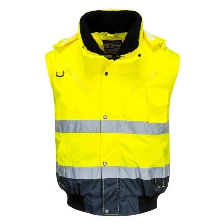 Blouson bomber haute visibilité 3-en-1 bicolore classe 3 Jaune/marine – Portwest C465