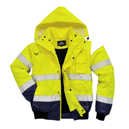Blouson bomber haute visibilité 3-en-1 bicolore classe 3 Jaune/marine – Portwest C465