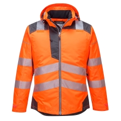 Parka haute visibilité hiver isolante classe 3 Orange/gris – Portwest T400