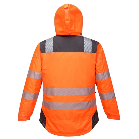 Parka haute visibilité hiver isolante classe 3 Orange/gris – Portwest T400