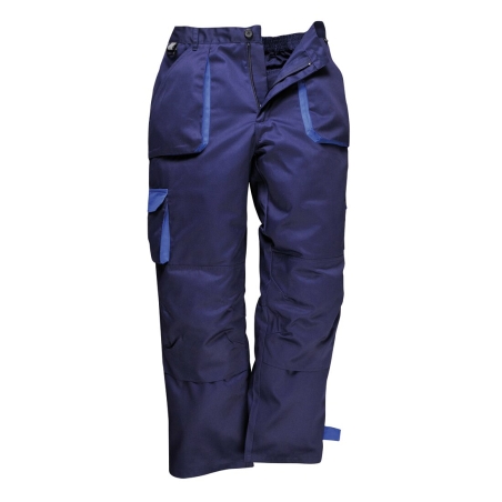 Pantalon de travail multipoches coton avec poches genouillères Marine – Portwest TX11NAT