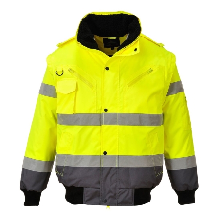 Blouson bomber haute visibilité 3-en-1 bicolore classe 3 Jaune/gris – Portwest C465