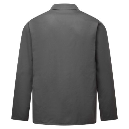 Veste de laboratoire antistatique ESD boutons pressions Gris zoom – Portwest AS18