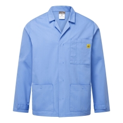 Veste de laboratoire antistatique ESD boutons pressions Bleu hamilton – Portwest AS18