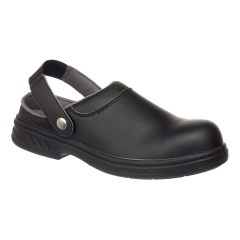 Sabot de sécurité microfibre SB avec sangle arrière amovible Noir – Portwest FW82