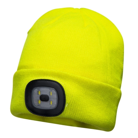 Bonnet acrylique avec éclairage LED rechargeable USB Jaune – Portwest B029