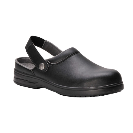 Sabot de sécurité microfibre SB avec sangle arrière amovible Noir – Portwest FW82