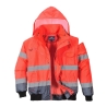 Blouson bomber haute visibilité 3-en-1 bicolore classe 3 Rouge/marine – Portwest C465