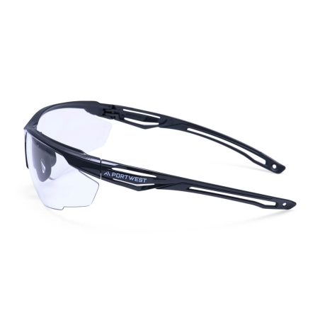 Lunettes de sécurité demi-monture légère et flexible Incolore – Portwest PS36, sachet de 12