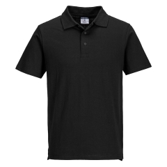 Polo jersey léger coupe ajustée col tricoté Noir – Portwest L210, boîte de 48 pièces