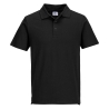 Polo jersey léger coupe ajustée col tricoté Noir – Portwest L210, boîte de 48 pièces