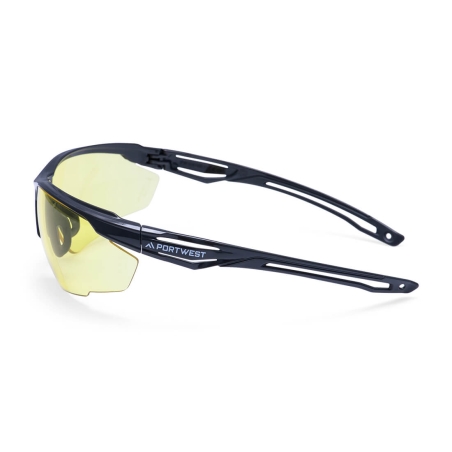 Lunettes de sécurité demi-monture légère et flexible Ambre – Portwest PS36, sachet de 12