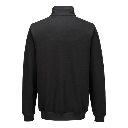 Sweat-shirt zippé antistatique ESD en coton et fibre de carbone Noir – Portwest AS25